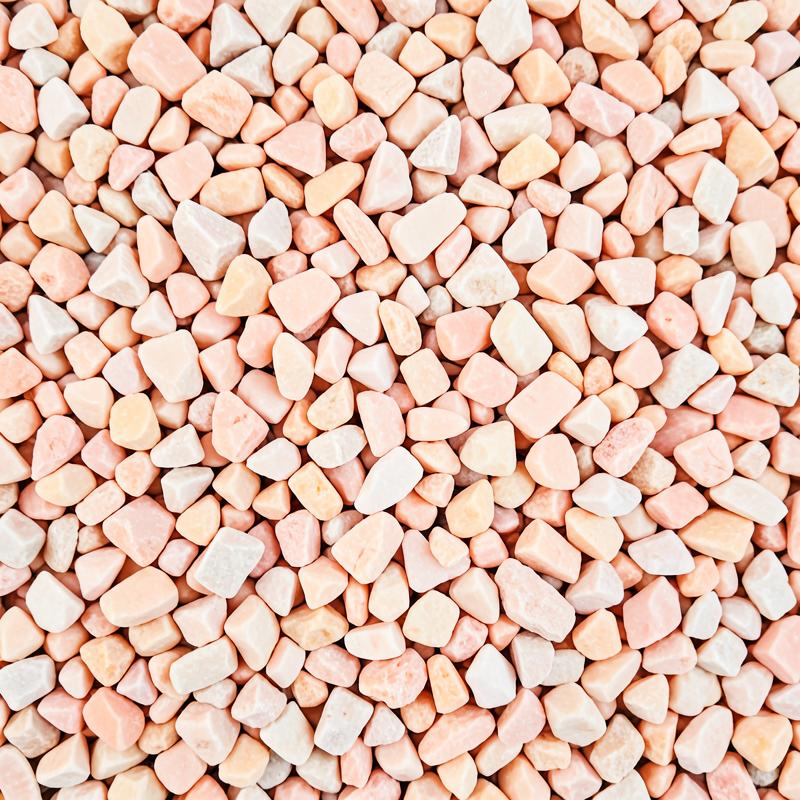 Peach coloured marble chips with cream and soft orange stones